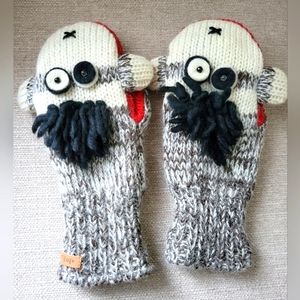 Sock monkey mittens